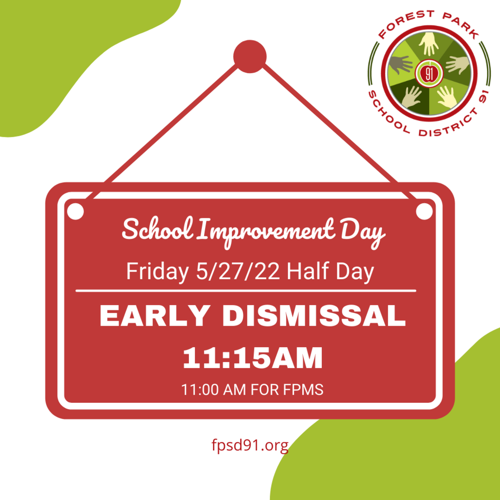 Reminder Friday is a half day! 